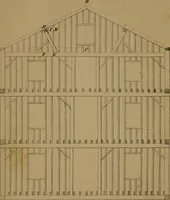 An illustration from Carpentry made easy, or, The science and art of framing, on a new and improved system : with specific instructions for building balloon frames, barn frames, mill frames, warehouses, church spires, etc., comprising also a system of bridge building, with bills, estimates of cost, and valuable tables ... (1857)