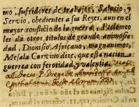 An illustration from Carta al Excmo. señor don Baltasar de la Cueva, ; conde del Castellar, marques de Malagon, virrey, gouernador, y capitan general de los Reynos del Peru, Tierrafirme, y Chile. Por el doctor don Diego Andres Rocha, alcalde del Crimen de la Real Audiencia de los Reyes. En que se tratan algunos discursos tocantes a la milicia christiana. (1675)