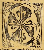 An illustration from Carta pastoral consolatoria. : Dirigida a los dos nobilissimos cabildos, eclesiastico, y secular de la gran ciudad del Cuzco, y a sus habitadores todos. Con ocasion de vn formidable temblor, que huuo en ella, en 31. de marco deste año de 1650. Iuan, indigno obispo de la misma ciudad.. Salud en el Señor (1650)