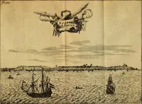 An illustration from Casparis Barlaei Rerum per octennium in Brasilia et alibi gestarum : sub praefectura illustrissimi comitis I. Mauritii Nassaviae &c. comitis, historia (1660)