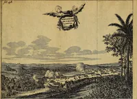 An illustration from Casparis Barlaei Rerum per octennium in Brasilia et alibi gestarum : sub praefectura illustrissimi comitis I. Mauritii Nassaviae &c. comitis, historia (1660)