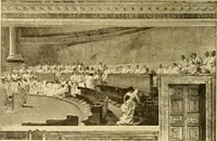 An illustration from Catalog of large carbon photographs, photogravures, engravings, etchings and copper-plate paintings in the educational art exhibitions of A.W. Elson & Company with a list of other pictures recommended for school, library, and home decoration (1910)