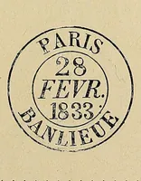 An illustration from Catalogue descriptif de toutes les marques postales de la France : inscriptions, timbres a main, et obliterations ... avec des prix de vente pour les collections (1902)