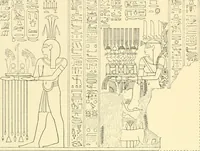 An illustration from Catalogue des monuments et inscriptions de l'Égypte antique / publié sous les auspices de S.A. Abbas II Helmi par la direction générale du Service des antiquités [de l'Égypte] ; par J. de Morgan, U. Bouriant, G. Legrain, G. Jéquier, A. Barsanti (1894)