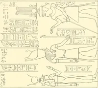 An illustration from Catalogue des monuments et inscriptions de l'Égypte antique / publié sous les auspices de S.A. Abbas II Helmi par la direction générale du Service des antiquités [de l'Égypte] ; par J. de Morgan, U. Bouriant, G. Legrain, G. Jéquier, A. Barsanti (1894)
