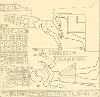 An illustration from Catalogue des monuments et inscriptions de l'Égypte antique / publié sous les auspices de S.A. Abbas II Helmi par la direction générale du Service des antiquités [de l'Égypte] ; par J. de Morgan, U. Bouriant, G. Legrain, G. Jéquier, A. Barsanti (1894)