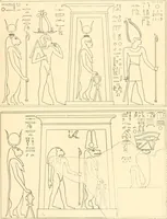 An illustration from Catalogue des monuments et inscriptions de l'Égypte antique / publié sous les auspices de S.A. Abbas II Helmi par la direction générale du Service des antiquités [de l'Égypte] ; par J. de Morgan, U. Bouriant, G. Legrain, G. Jéquier, A. Barsanti (1894)