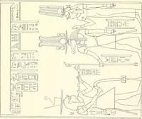 An illustration from Catalogue des monuments et inscriptions de l'Égypte antique / publié sous les auspices de S.A. Abbas II Helmi par la direction générale du Service des antiquités [de l'Égypte] ; par J. de Morgan, U. Bouriant, G. Legrain, G. Jéquier, A. Barsanti (1894)