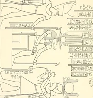An illustration from Catalogue des monuments et inscriptions de l'Égypte antique / publié sous les auspices de S.A. Abbas II Helmi par la direction générale du Service des antiquités [de l'Égypte] ; par J. de Morgan, U. Bouriant, G. Legrain, G. Jéquier, A. Barsanti (1894)