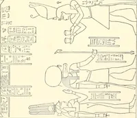 An illustration from Catalogue des monuments et inscriptions de l'Égypte antique / publié sous les auspices de S.A. Abbas II Helmi par la direction générale du Service des antiquités [de l'Égypte] ; par J. de Morgan, U. Bouriant, G. Legrain, G. Jéquier, A. Barsanti (1894)