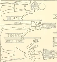 An illustration from Catalogue des monuments et inscriptions de l'Égypte antique / publié sous les auspices de S.A. Abbas II Helmi par la direction générale du Service des antiquités [de l'Égypte] ; par J. de Morgan, U. Bouriant, G. Legrain, G. Jéquier, A. Barsanti (1894)