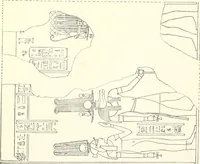 An illustration from Catalogue des monuments et inscriptions de l'Égypte antique / publié sous les auspices de S.A. Abbas II Helmi par la direction générale du Service des antiquités [de l'Égypte] ; par J. de Morgan, U. Bouriant, G. Legrain, G. Jéquier, A. Barsanti (1894)