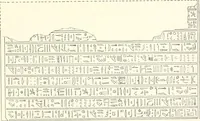 An illustration from Catalogue des monuments et inscriptions de l'Égypte antique / publié sous les auspices de S.A. Abbas II Helmi par la direction générale du Service des antiquités [de l'Égypte] ; par J. de Morgan, U. Bouriant, G. Legrain, G. Jéquier, A. Barsanti (1894)