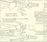 An illustration from Catalogue des monuments et inscriptions de l'Égypte antique / publié sous les auspices de S.A. Abbas II Helmi par la direction générale du Service des antiquités [de l'Égypte] ; par J. de Morgan, U. Bouriant, G. Legrain, G. Jéquier, A. Barsanti (1894)