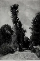 An illustration from Catalogue de tableaux modernes de premier ordre, pastels, aquarelles, dessins : œuvres importantes de: Besnard, Bonvin, Carriere, Cazin, Corot, Daubigny, Daumier, Degas, Diaz, Forain, Harpignies, Lebourg, Meissonier, Millet, Monet, Puvis de Chavannes, Théodore Rousseau, Renoir, Sisley, etc.; sculptures par Barye, Carriés, Dalou, Gémito, Rodin (1897)