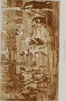 An illustration from Catalogue de tableaux modernes de premier ordre, pastels, aquarelles, dessins : œuvres importantes de: Besnard, Bonvin, Carriere, Cazin, Corot, Daubigny, Daumier, Degas, Diaz, Forain, Harpignies, Lebourg, Meissonier, Millet, Monet, Puvis de Chavannes, Théodore Rousseau, Renoir, Sisley, etc.; sculptures par Barye, Carriés, Dalou, Gémito, Rodin (1897)