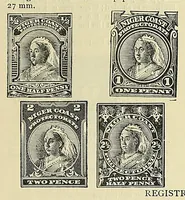 An illustration from A catalogue for advanced collectors of postage stamps, stamped envelopes and wrappers; (1890)