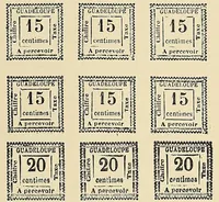 An illustration from A catalogue for advanced collectors of postage stamps, stamped envelopes and wrappers; (1890)
