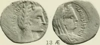 An illustration from Catalogue of the Greek coins of Arabia, Mesopotamia and Persia (Nabataea, Arabia Provincia, S. Arabia, Mesopotamia, Babylonia, Assyria, Persia, Alexandrine empire of the East, Persis, Elymais, Characene / by George Francis Hill ... With a map and fifty-five plates (1922)