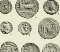 An illustration from Catalogue of the Greek coins of Arabia, Mesopotamia and Persia (Nabataea, Arabia Provincia, S. Arabia, Mesopotamia, Babylonia, Assyria, Persia, Alexandrine empire of the East, Persis, Elymais, Characene / by George Francis Hill ... With a map and fifty-five plates (1922)