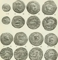 An illustration from Catalogue of the Greek coins of Arabia, Mesopotamia and Persia (Nabataea, Arabia Provincia, S. Arabia, Mesopotamia, Babylonia, Assyria, Persia, Alexandrine empire of the East, Persis, Elymais, Characene / by George Francis Hill ... With a map and fifty-five plates (1922)
