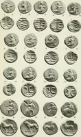 An illustration from Catalogue of the Greek coins of Arabia, Mesopotamia and Persia (Nabataea, Arabia Provincia, S. Arabia, Mesopotamia, Babylonia, Assyria, Persia, Alexandrine empire of the East, Persis, Elymais, Characene / by George Francis Hill ... With a map and fifty-five plates (1922)