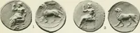 An illustration from Catalogue of the Greek coins of Arabia, Mesopotamia and Persia (Nabataea, Arabia Provincia, S. Arabia, Mesopotamia, Babylonia, Assyria, Persia, Alexandrine empire of the East, Persis, Elymais, Characene / by George Francis Hill ... With a map and fifty-five plates (1922)