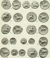 An illustration from Catalogue of the Greek coins of Arabia, Mesopotamia and Persia (Nabataea, Arabia Provincia, S. Arabia, Mesopotamia, Babylonia, Assyria, Persia, Alexandrine empire of the East, Persis, Elymais, Characene / by George Francis Hill ... With a map and fifty-five plates (1922)