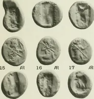 An illustration from Catalogue of the Greek coins of Arabia, Mesopotamia and Persia (Nabataea, Arabia Provincia, S. Arabia, Mesopotamia, Babylonia, Assyria, Persia, Alexandrine empire of the East, Persis, Elymais, Characene / by George Francis Hill ... With a map and fifty-five plates (1922)