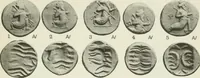An illustration from Catalogue of the Greek coins of Arabia, Mesopotamia and Persia (Nabataea, Arabia Provincia, S. Arabia, Mesopotamia, Babylonia, Assyria, Persia, Alexandrine empire of the East, Persis, Elymais, Characene / by George Francis Hill ... With a map and fifty-five plates (1922)