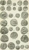 An illustration from Catalogue of the Greek coins of Arabia, Mesopotamia and Persia (Nabataea, Arabia Provincia, S. Arabia, Mesopotamia, Babylonia, Assyria, Persia, Alexandrine empire of the East, Persis, Elymais, Characene / by George Francis Hill ... With a map and fifty-five plates (1922)