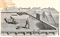 An illustration from [Catalogue] : Indiana Paint & Roofing Co., manufacturers of rubber roofing, sheathing papers, mixed paints and marbleized slate mantels ... Indianapolis, Ind. (1885)