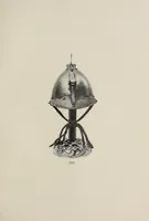 An illustration from Catalogue of arms and armor of old Japan : examples of the famous Miyocin's, and others celebrated for their work in metals : also important Chinese carved screen, cloissoné, Japanese temple and palace carvings, and other objects of interest to amateurs and connoisseurs : gathered on a recent visit to Japan by Bunkio Matsuki (1906)