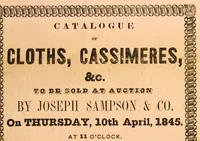 An illustration from Catalogue of cloths, cassimeres, &c. to be sold at auction by Joseph Sampson & Co. on Thursday, 10th April, 1845. (1845)