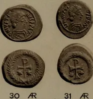 An illustration from Catalogue of the coins of the Vandals, Ostrogoths and Lombards, and of the empires of Thessalonica, Nicaea and Trebizond in the British museum (1911)