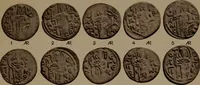 An illustration from Catalogue of the coins of the Vandals, Ostrogoths and Lombards, and of the empires of Thessalonica, Nicaea and Trebizond in the British museum (1911)