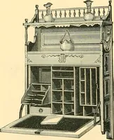 An illustration from Catalogue of the Cortland Desk Co., Lim. : manufacturers of the celebrated "economy" wall desk and the "favorite" combination desk. (1890)
