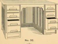 An illustration from Catalogue of the Cortland Desk Co., Lim. : manufacturers of the celebrated "economy" wall desk and the "favorite" combination desk. (1890)