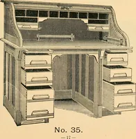 An illustration from Catalogue of the Cortland Desk Co., Lim. : manufacturers of the celebrated "economy" wall desk and the "favorite" combination desk. (1890)