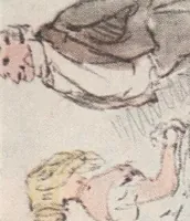 An illustration from Catalogue of an exhibition of works by John Leech (1817-1864) held at the Grolier club from January 22 until March 8, 1914 (1914)