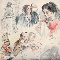 An illustration from Catalogue of an exhibition of works by John Leech (1817-1864) held at the Grolier club from January 22 until March 8, 1914 (1914)