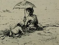 An illustration from Catalogue illustré officiel de la Section des beaux-arts de l'Exposition universelle d'Amsterdam, contenant environ 200 reproductions d'après les dessins originaux des artistes (1883)