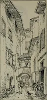 An illustration from Catalogue illustré officiel de la Section des beaux-arts de l'Exposition universelle d'Amsterdam, contenant environ 200 reproductions d'après les dessins originaux des artistes (1883)