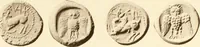 An illustration from Catalogue of Greek coins in the Hunterian collection, University of Glasgow (1899)