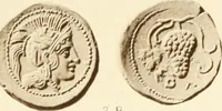 An illustration from Catalogue of Greek coins in the Hunterian collection, University of Glasgow (1899)