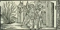 An illustration from Catalogue of an important library of rare and valuable books; incunabula typographica, mostly in original bindings; illustrated books of the XVIth and XVIIIth century; early Americana; Standard works on the fine arts; bibles and liturgical books; fine bindings; Judaica; early books on geography, etc., including Hypnerotomachia Poliphili, 1499; Schatzbehalter, 1491; Terentius, Venezia, 1497; Valturius, 1483; Dürers Hroswitha, Proportion a.o. Holbeins Dance of Death, 1538; The first Holbein Bible; Theuerdank, 1519; Monument du Costume; Janscha-Ziegler, Rheinansichten, etc (1900)