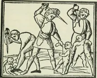 An illustration from Catalogue of an important library of rare and valuable books; incunabula typographica, mostly in original bindings; illustrated books of the XVIth and XVIIIth century; early Americana; Standard works on the fine arts; bibles and liturgical books; fine bindings; Judaica; early books on geography, etc., including Hypnerotomachia Poliphili, 1499; Schatzbehalter, 1491; Terentius, Venezia, 1497; Valturius, 1483; Dürers Hroswitha, Proportion a.o. Holbeins Dance of Death, 1538; The first Holbein Bible; Theuerdank, 1519; Monument du Costume; Janscha-Ziegler, Rheinansichten, etc (1900)