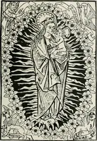 An illustration from Catalogue of an important library of rare and valuable books; incunabula typographica, mostly in original bindings; illustrated books of the XVIth and XVIIIth century; early Americana; Standard works on the fine arts; bibles and liturgical books; fine bindings; Judaica; early books on geography, etc., including Hypnerotomachia Poliphili, 1499; Schatzbehalter, 1491; Terentius, Venezia, 1497; Valturius, 1483; Dürers Hroswitha, Proportion a.o. Holbeins Dance of Death, 1538; The first Holbein Bible; Theuerdank, 1519; Monument du Costume; Janscha-Ziegler, Rheinansichten, etc (1900)