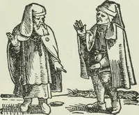 An illustration from Catalogue of an important library of rare and valuable books; incunabula typographica, mostly in original bindings; illustrated books of the XVIth and XVIIIth century; early Americana; Standard works on the fine arts; bibles and liturgical books; fine bindings; Judaica; early books on geography, etc., including Hypnerotomachia Poliphili, 1499; Schatzbehalter, 1491; Terentius, Venezia, 1497; Valturius, 1483; Dürers Hroswitha, Proportion a.o. Holbeins Dance of Death, 1538; The first Holbein Bible; Theuerdank, 1519; Monument du Costume; Janscha-Ziegler, Rheinansichten, etc (1900)