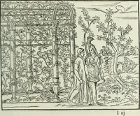 An illustration from Catalogue of an important library of rare and valuable books; incunabula typographica, mostly in original bindings; illustrated books of the XVIth and XVIIIth century; early Americana; Standard works on the fine arts; bibles and liturgical books; fine bindings; Judaica; early books on geography, etc., including Hypnerotomachia Poliphili, 1499; Schatzbehalter, 1491; Terentius, Venezia, 1497; Valturius, 1483; Dürers Hroswitha, Proportion a.o. Holbeins Dance of Death, 1538; The first Holbein Bible; Theuerdank, 1519; Monument du Costume; Janscha-Ziegler, Rheinansichten, etc (1900)